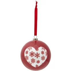 Gifi Boule de Noël traditionnelle rouge et blanche^ Décoration Sapin