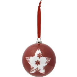 Gifi Boule de Noël traditionnelle rouge et blanche^ Décoration Sapin