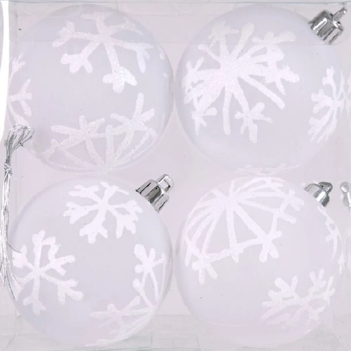 Gifi Boule de Noël transparente blanche x4^ Décoration Sapin