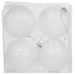 Gifi Boule de Noël transparente motifs flocons x4^ Décoration Sapin
