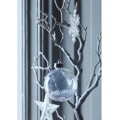 Gifi Boule de Noël transparente intérieur flocons de neige^ Décoration Sapin