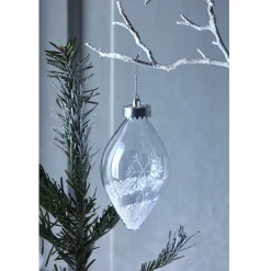 Gifi Boule de Noël transparente intérieur flocons de neige^ Décoration Sapin