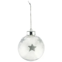 Gifi Boule de Noël transparente tulle et étoiles^ Décoration Sapin