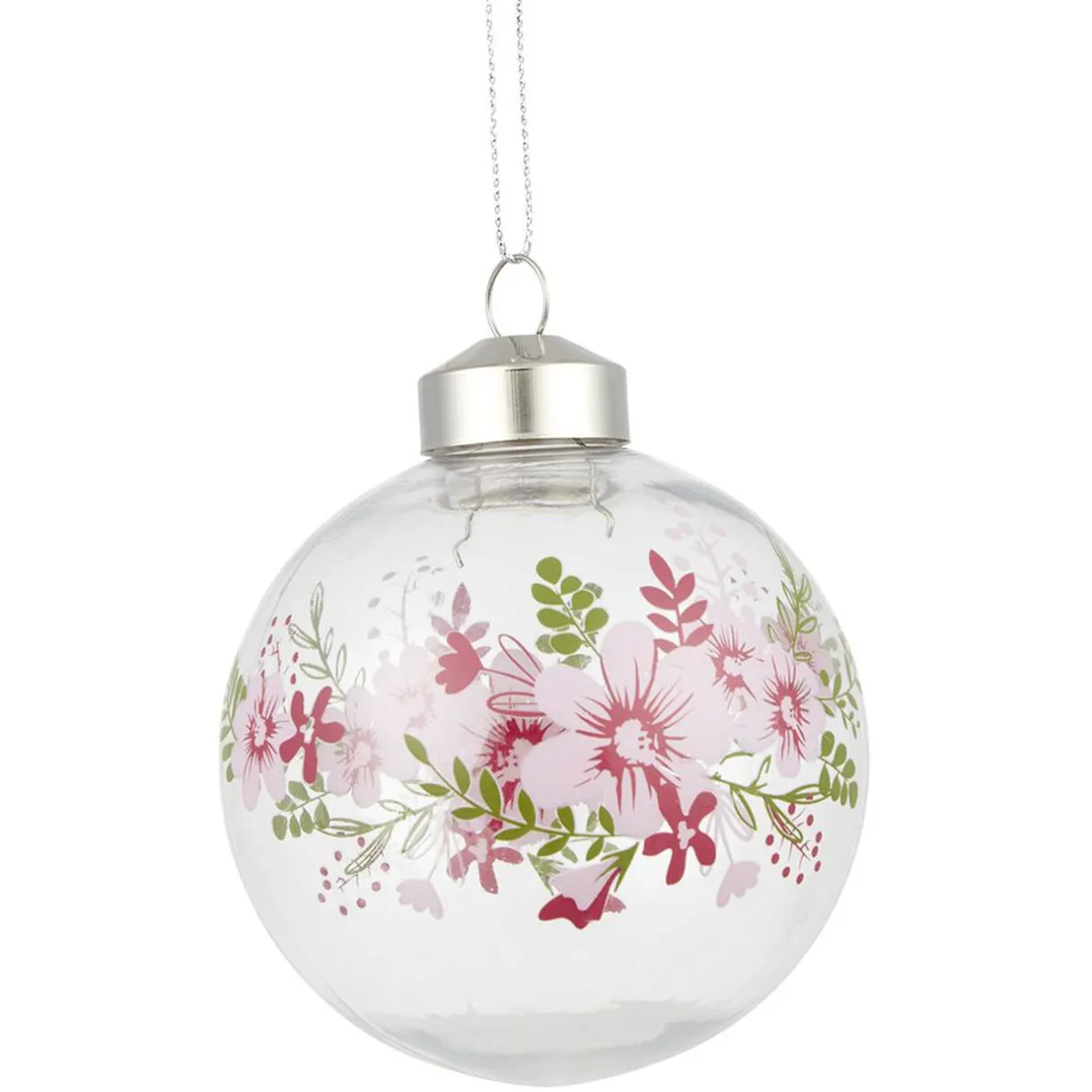 Gifi Boule de Noël transparente déco fleur Ø8 cm^ Décoration Sapin