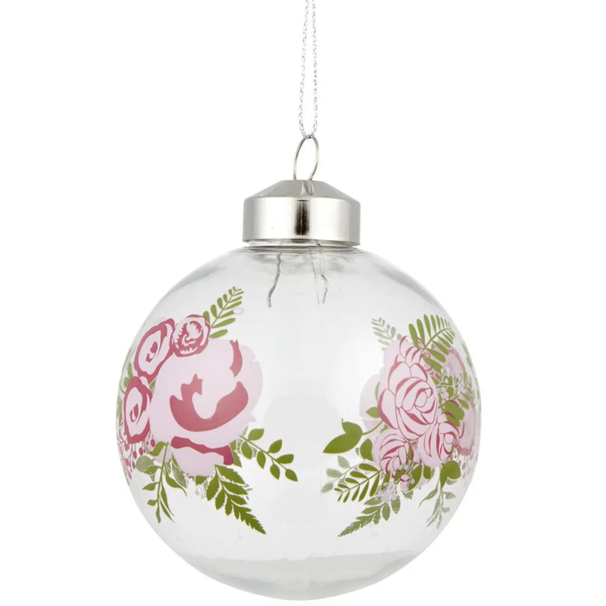 Gifi Boule de Noël transparente déco fleur Ø8 cm^ Décoration Sapin