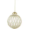Outlet Gifi Boule de Noël transparente quadrillage doré Ø8 cm