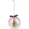 Gifi Boule de Noël transparente décor sapin doré et neige Ø8cm^ Décoration Sapin