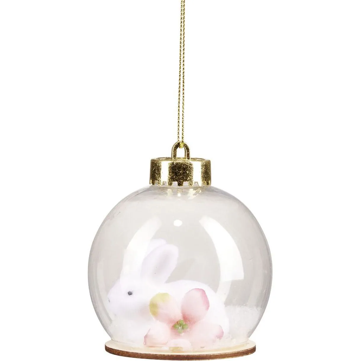 New Gifi Boule de Noël transparente intérieur lapin blanc Ø8cm