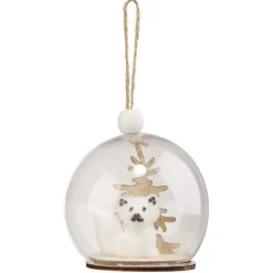 Gifi Boule de Noël transparente décor renard blanc Ø8cm^ Décoration Sapin