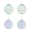 Gifi Boule de Noël vert pailleté argenté x4^ Décoration Sapin
