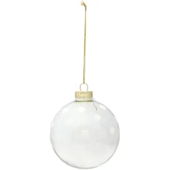 Gifi Boule en verre transparent avec plume^ Décoration Sapin