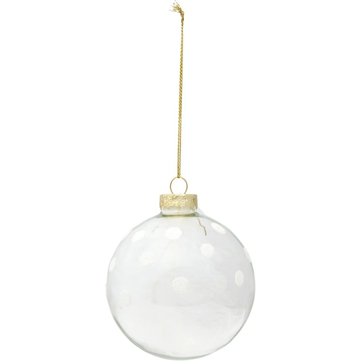 Gifi Boule en verre transparent avec plume^ Décoration Sapin