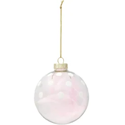 Gifi Boule en verre transparent avec plume^ Décoration Sapin