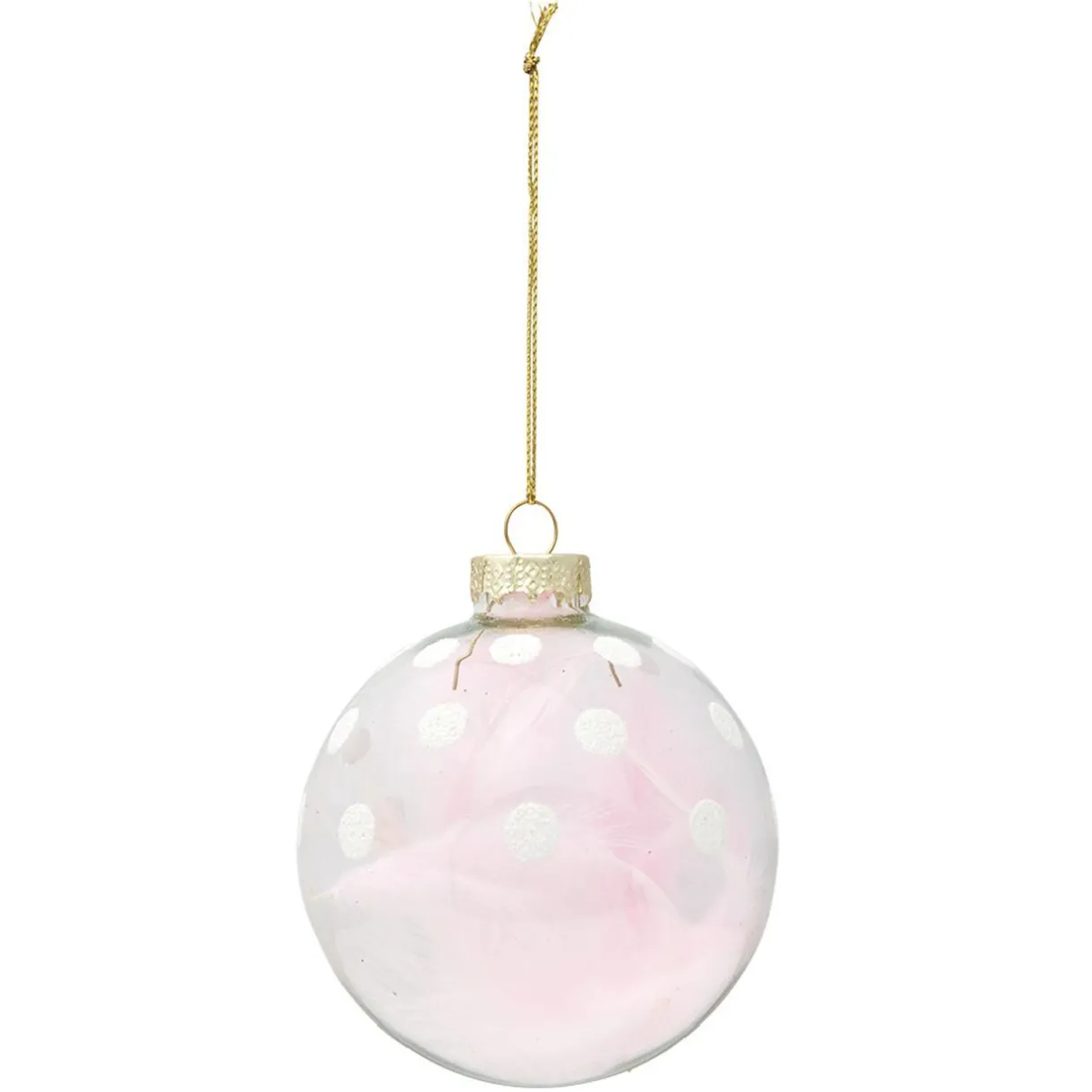 Gifi Boule en verre transparent avec plume^ Décoration Sapin