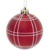Discount Gifi Boule Noël quadrillage blanc ou rouge Ø8cm - vert/blanc/rouge