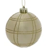 Discount Gifi Boule Noël quadrillage Ø8cm - argenté/blanc/doré