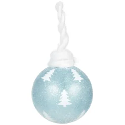 Gifi Boule paillettée en verre avec attache en laine^ Décoration Sapin