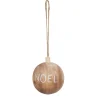 Gifi Boule sapin Noël nature en bois^ Décoration Sapin