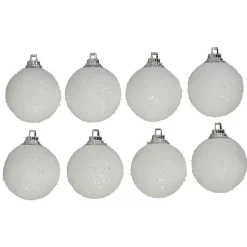 Gifi Boules à suspendre blanches motifs flocons de neige x48^ Décoration Sapin