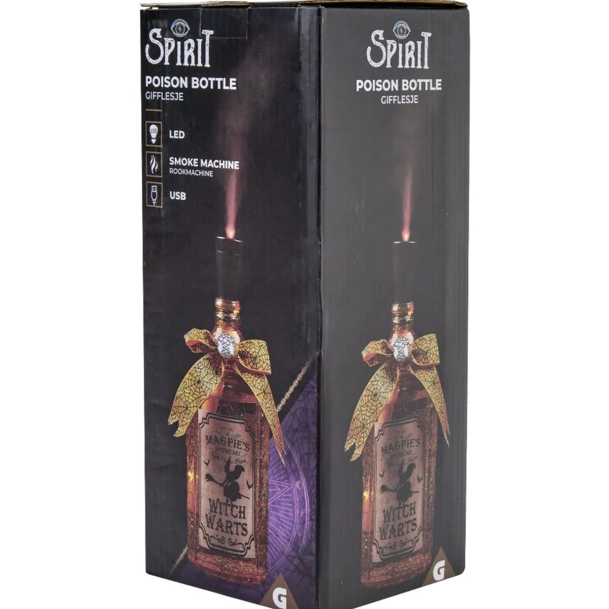 Outlet Gifi Bouteille motif Halloween LED fumée USB