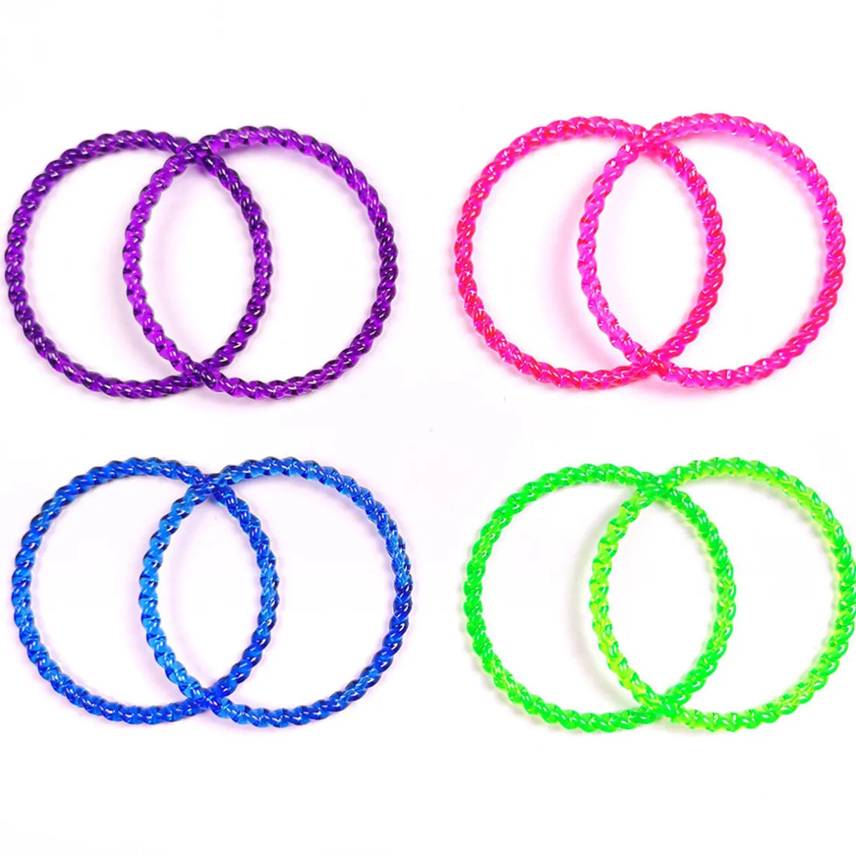 New Gifi Bracelet violet rose vert bleu x8