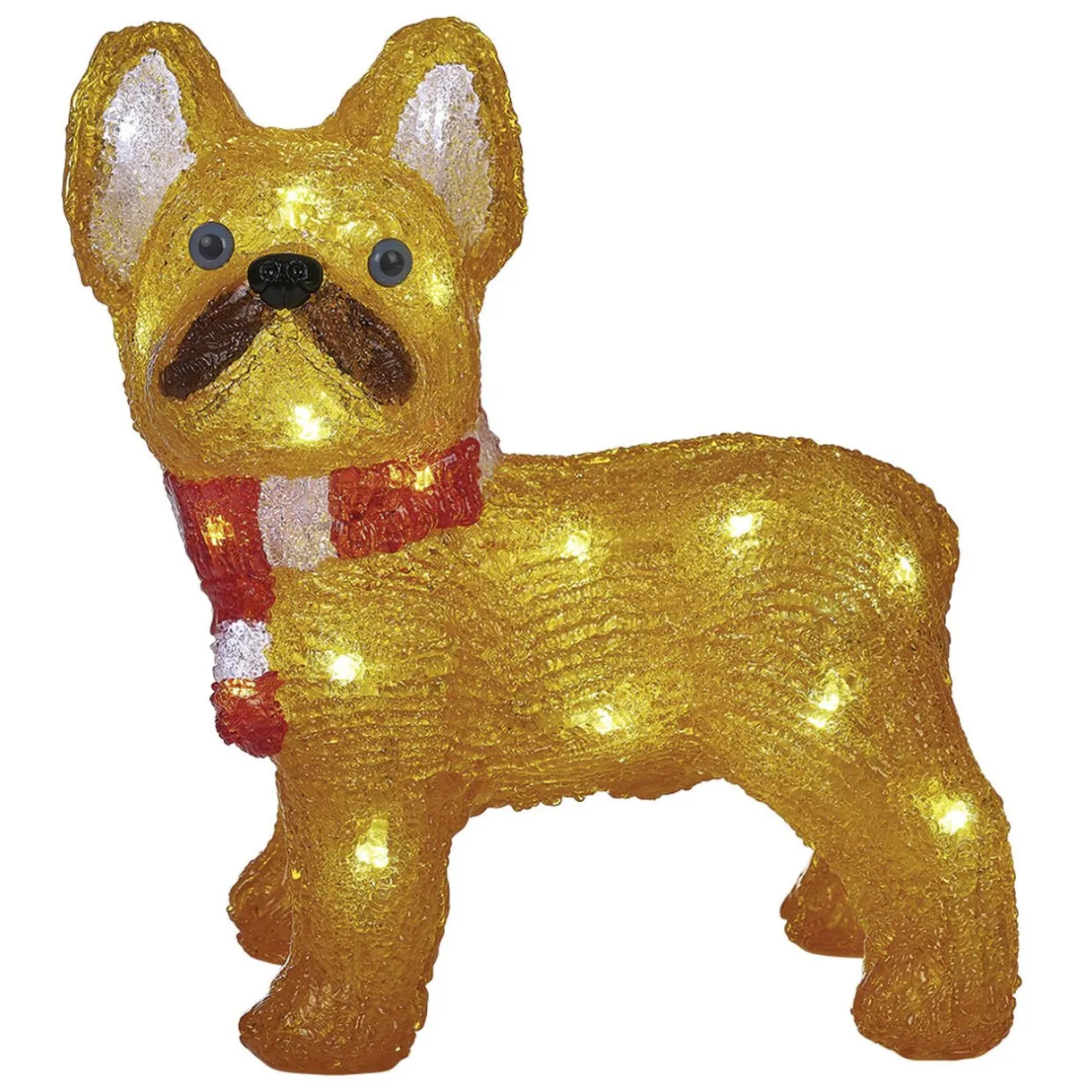 Gifi Bulldog de Noël lumineux 30 LED blanc froid H30cm^ Décoration Extérieure De Noël