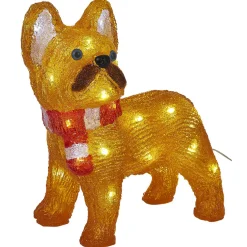 Gifi Bulldog de Noël lumineux 30 LED blanc froid H30cm^ Décoration Extérieure De Noël