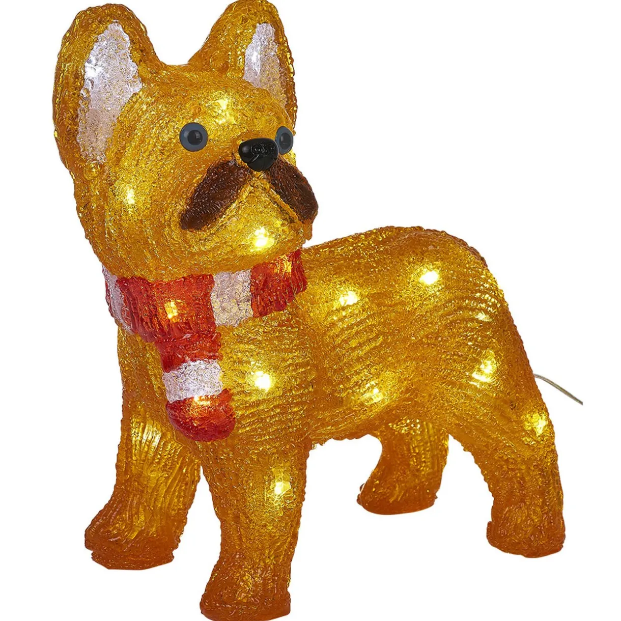 Gifi Bulldog de Noël lumineux 30 LED blanc froid H30cm^ Décoration Extérieure De Noël