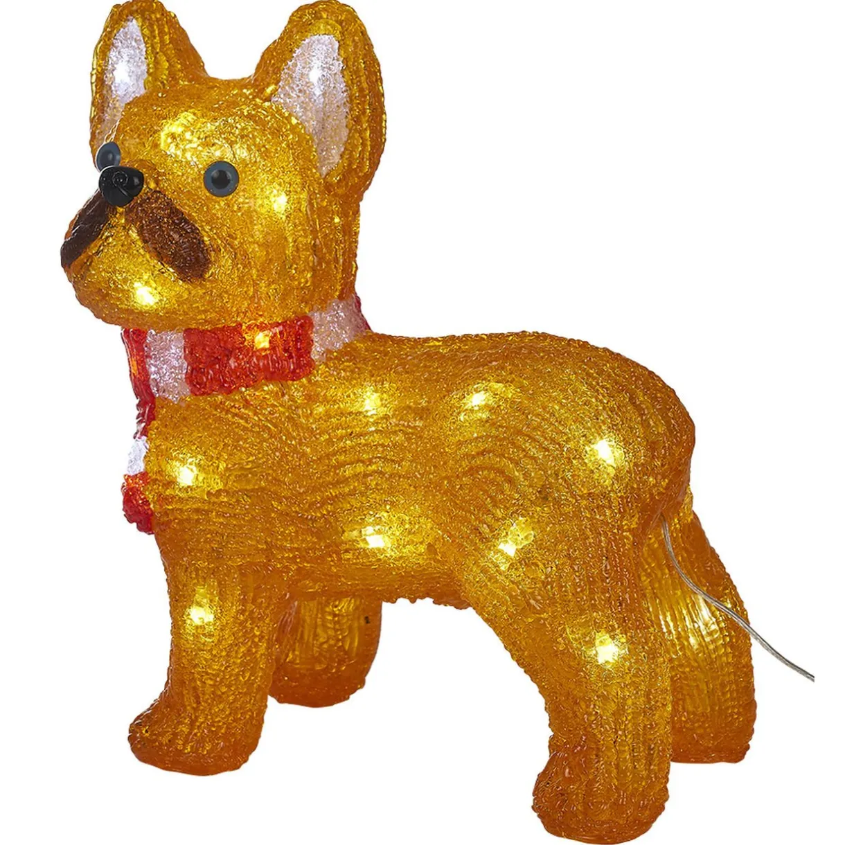 Gifi Bulldog de Noël lumineux 30 LED blanc froid H30cm^ Décoration Extérieure De Noël