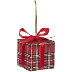 Best Gifi Cadeau de Noël tartan à suspendre