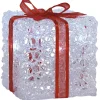 Gifi Cadeau lumineux 3D blanc et rouge 5 Led Multicolore^ Décoration Extérieure De Noël
