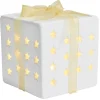 Gifi Cadeau lumineux déco Noël 1LED céramique blanc H10cm^ Décoration Intérieure De Noël