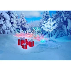 Gifi Cadeau lumineux rouge Homday 40 LED intérieur extérieur x3^ Décoration Extérieure De Noël