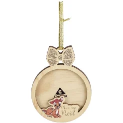 Gifi Cadre à suspendre Mon 1er Noël Disney Bambi bois Ø8cm^ Décoration Sapin