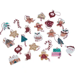 Gifi Calendrier de l'avent 24 suspensions bois^ Loisirs Créatifs Et Emballage Cadeau