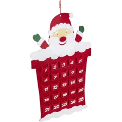 Gifi Calendrier de l'avent Père Noël feutre rouge 25 cases^ Loisirs Créatifs Et Emballage Cadeau