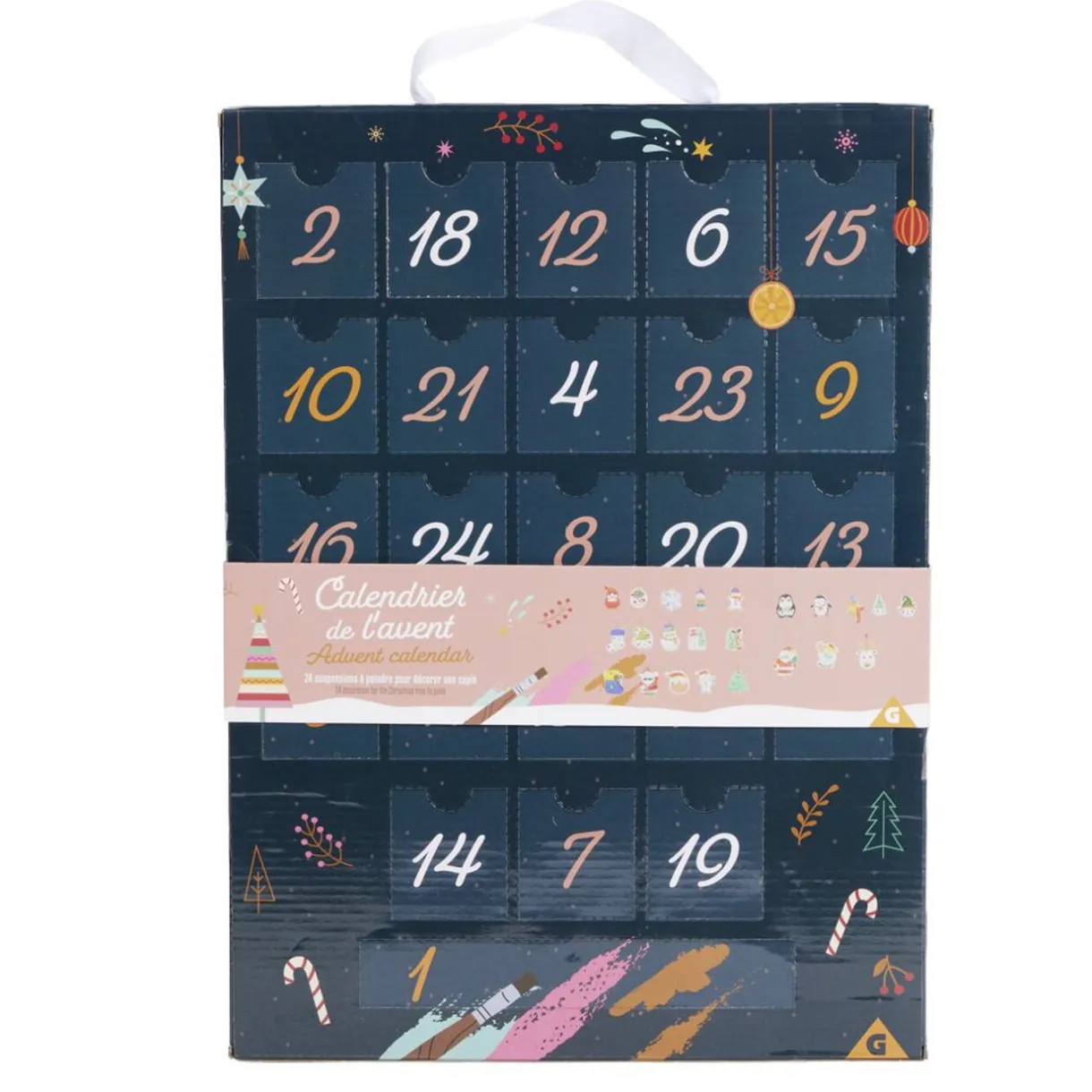 Gifi Calendrier de l'avent suspension à peindre^ Loisirs Créatifs Et Emballage Cadeau