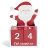 Gifi Calendrier de Noël à poser cubes en bois avec Père Noël H15cm^ Loisirs Créatifs Et Emballage Cadeau