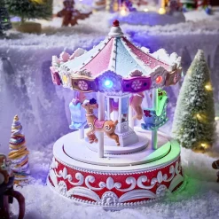 Gifi Carrousel animé, lumineux et musical Ø18,9xH22,2cm^ Décoration Intérieure De Noël