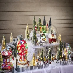 Gifi Carrousel de fête foraine animé lumineux et musical Village de Noël^ Décoration Intérieure De Noël