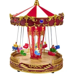 Gifi Carrousel de fête foraine animé lumineux et musical Village de Noël^ Décoration Intérieure De Noël