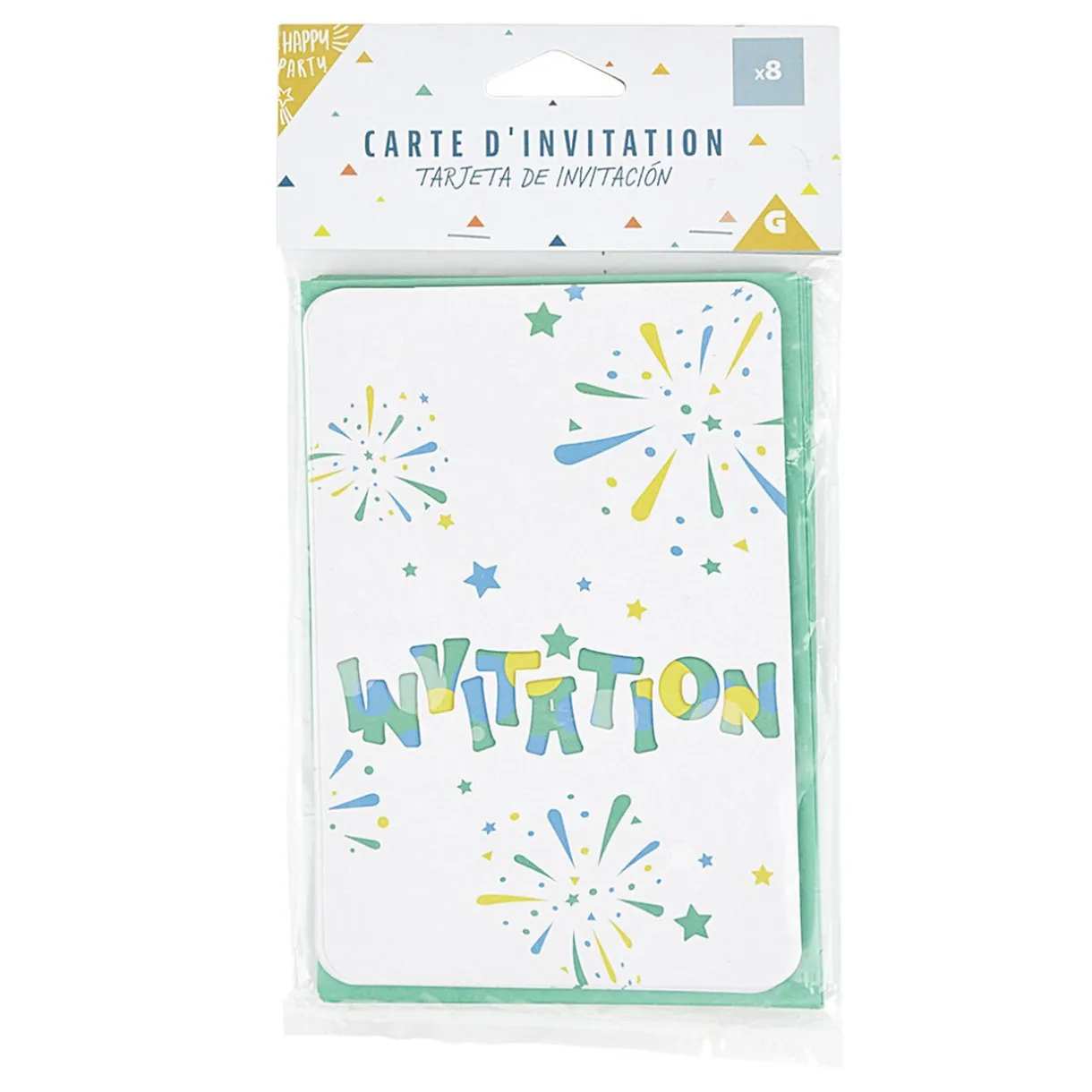 Gifi Carte d'invitation feux d'artifice avec enveloppe x 8^ Loisirs Créatifs Et Emballage Cadeau