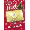 Gifi Carte Joyeux Noël porte billet motif traineau sapin rouge et doré^ Loisirs Créatifs Et Emballage Cadeau