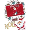 Gifi Carte Joyeux Noël porte billet motif cadeaux Père Noël rouge et blanc^ Loisirs Créatifs Et Emballage Cadeau