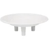 Clearance Gifi Centre de table rond surélevé à pieds mdf sculpté blanc