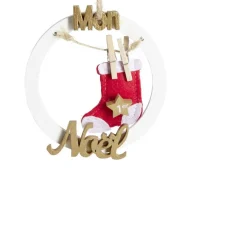 Best Gifi Cercle en bois à suspendre "Mon 1er Noël" Ø10cm