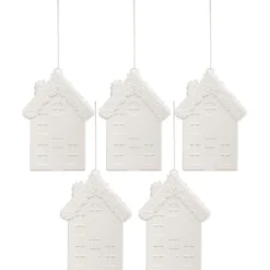 Gifi Chalet déco à suspendre Noël blanc H.10 cm x5^ Décoration Sapin