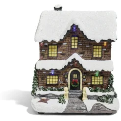 Gifi Chalet de Noël lumineux 6 LED en résine^ Décoration Intérieure De Noël