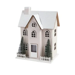 Gifi Chalet de Noël lumineux H20,5cm - 2 coloris rouge ou blanc^ Décoration Intérieure De Noël