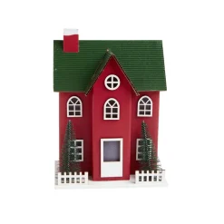 Gifi Chalet de Noël lumineux H20,5cm - 2 coloris rouge ou blanc^ Décoration Intérieure De Noël